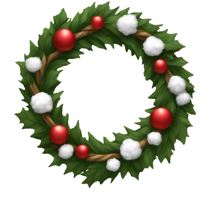 Realistic cristmas wreath with Cotton emoji