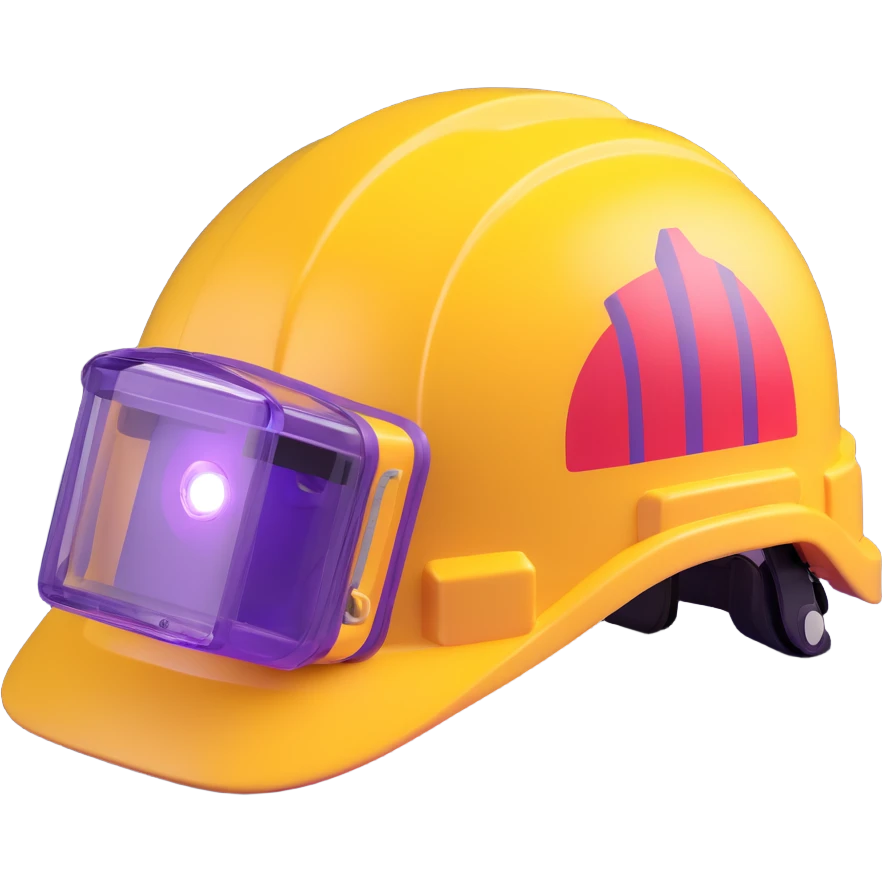 yellow emergency rescue helmet with light emoji