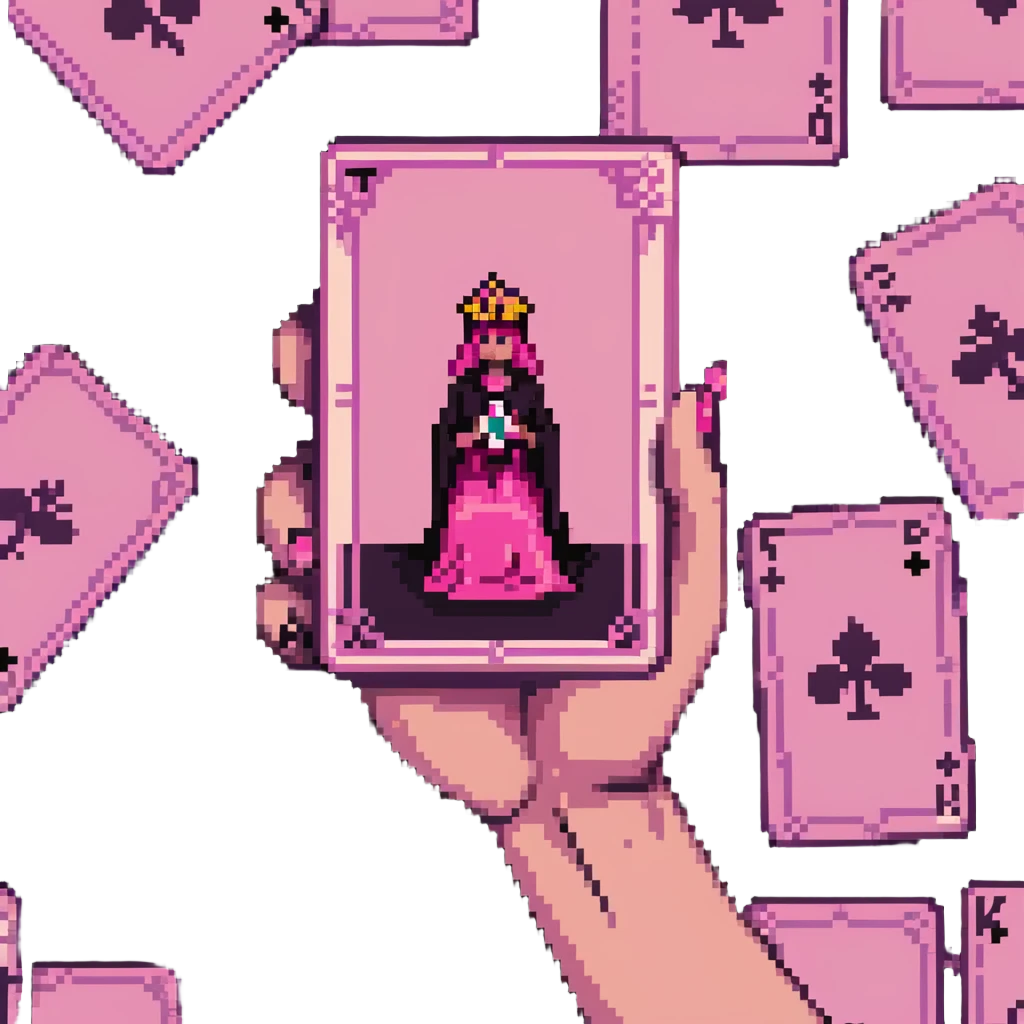 a hand of pink tarot cards emoji