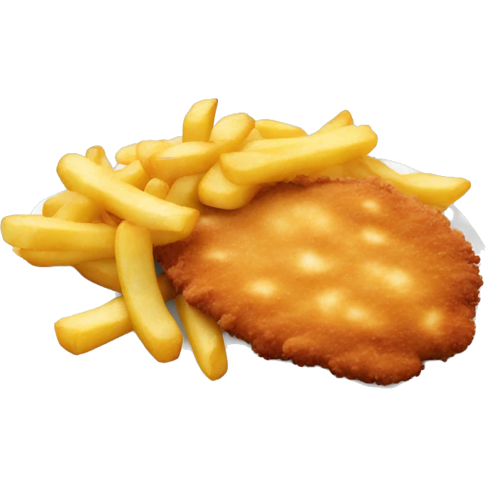 Schnitzel with mìpommes emoji