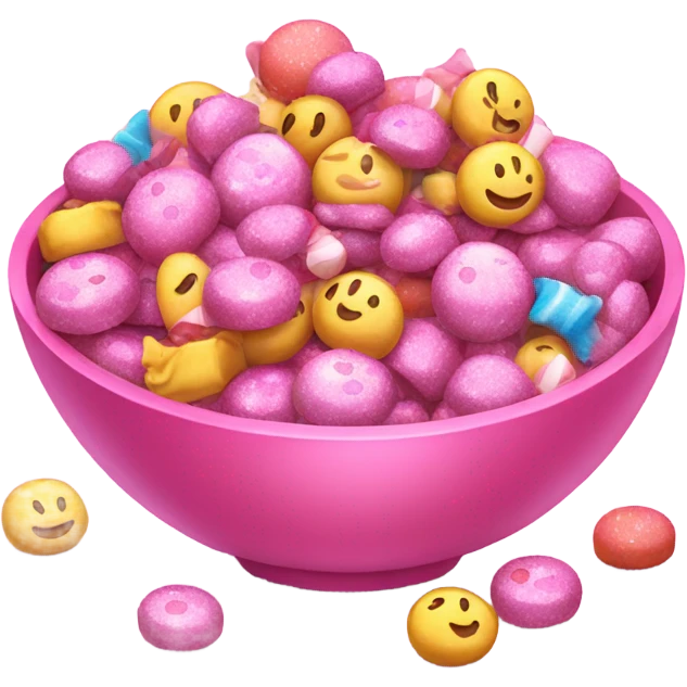 Pink bowl of candy with glitter  emoji