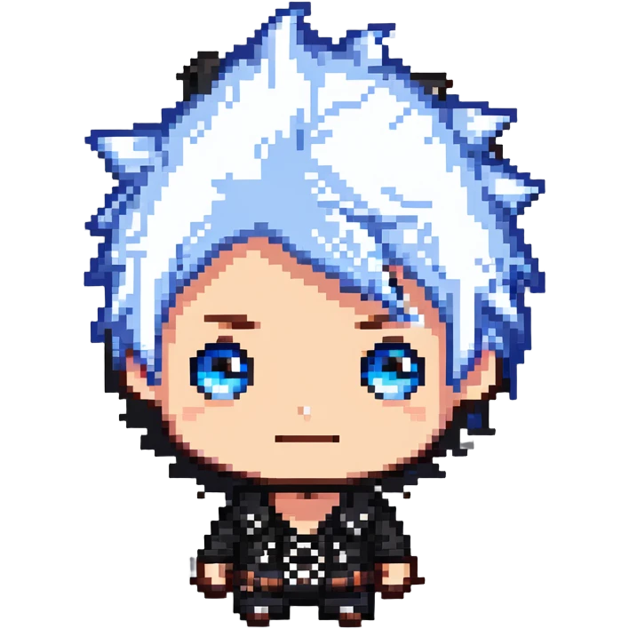 cool chibi male face with spiky hair emoji