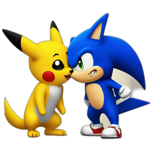 Sonic-and-Pikachu-kiss emoji