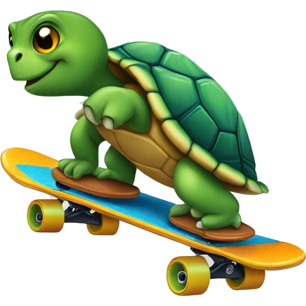 Turtle on a skateboard  emoji