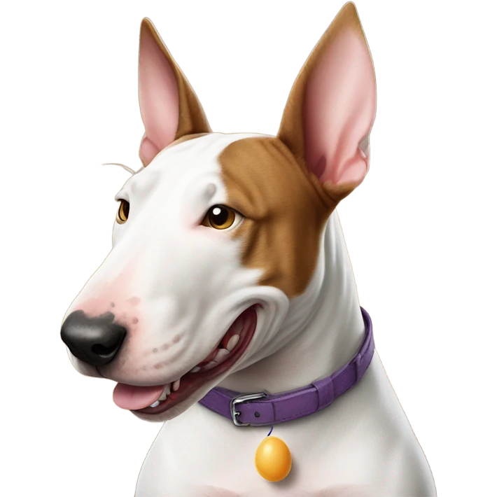 Bull terrier sticking tongue out emoji