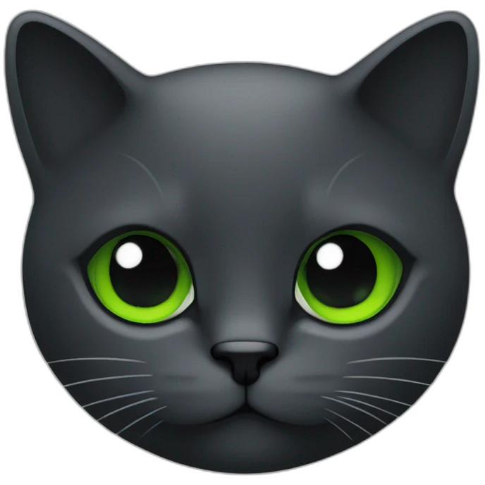 Chat de couleur noir avec les yeux verts emoji