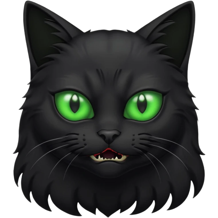 scary black cat with fur raised and back arched emoji