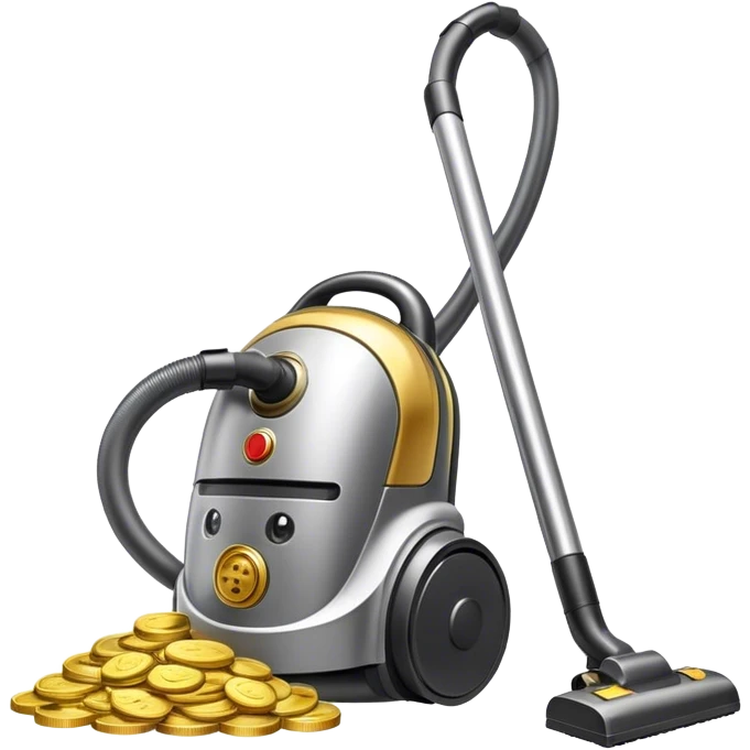 vacuum sucking up gold emoji