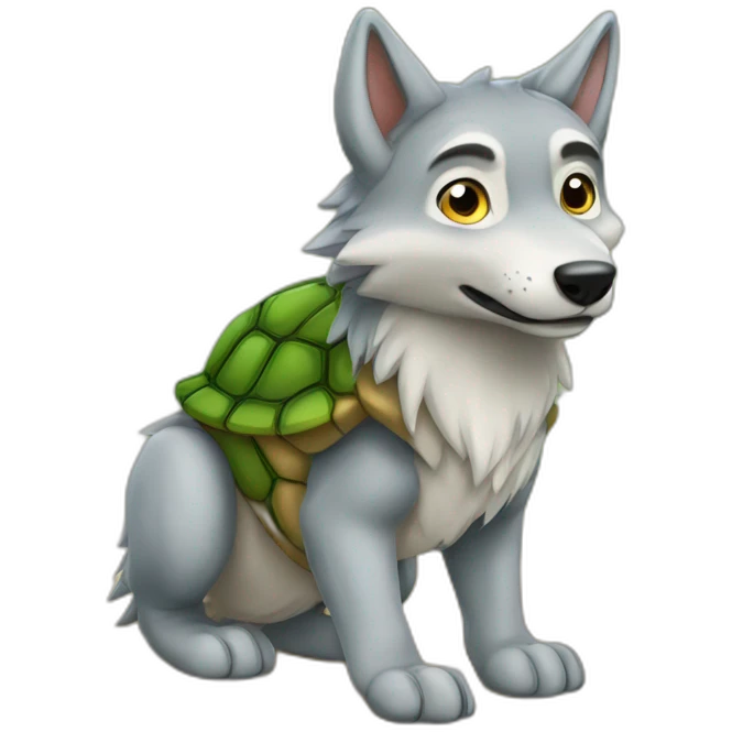 Loup sur tortue emoji