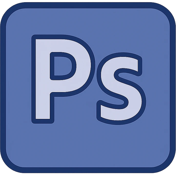 Photoshop application icon, modern, clean, flat design, minimal color palette, vector style emoji