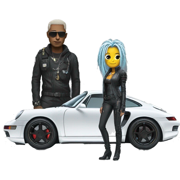 cyber punk next to porsche emoji
