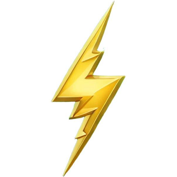 lightning with golden and green colours emoji