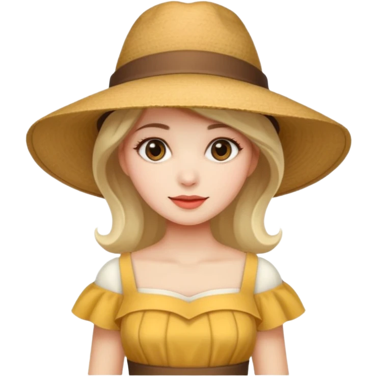 woman dress and hat emoji