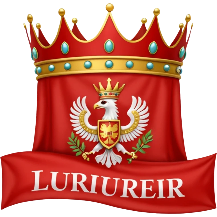 peux tu me générer le drapeau de l'empire romain en mode emoji drapeau basique avec une couronne de l'aurier et avec un texte SPQR au milieux emoji