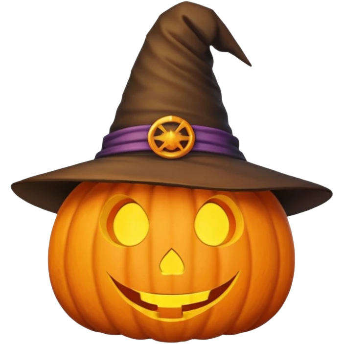 cute pumpkin with witch hat  emoji