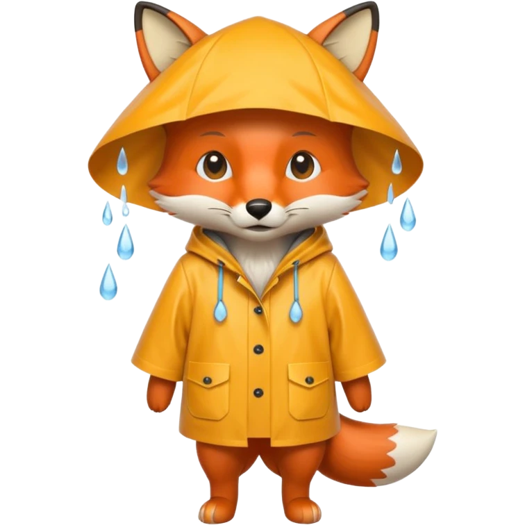 fox wearing a raincoat emoji