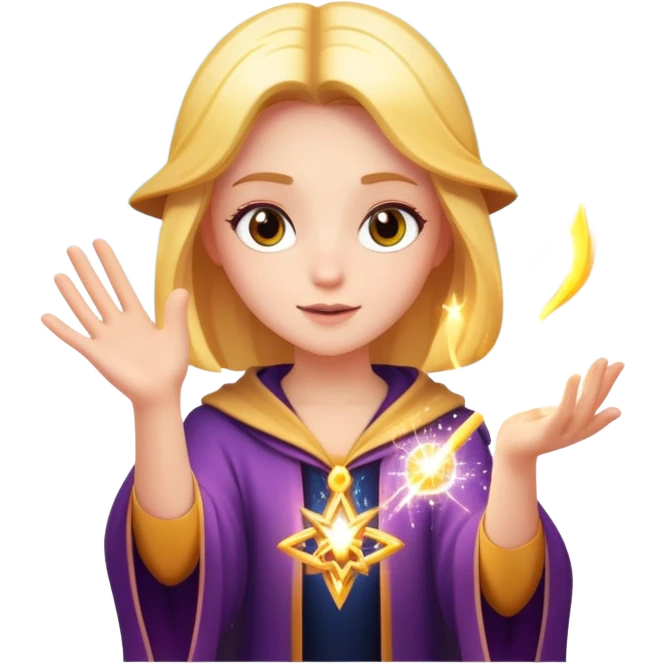 character casting a magic spell with sparkles and magic effects emoji