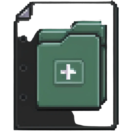 help documentation icon with folder and information symbol emoji