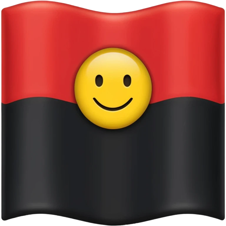 A wawy black and red rectangle with medium sized yellow circle in the middle flag emoji