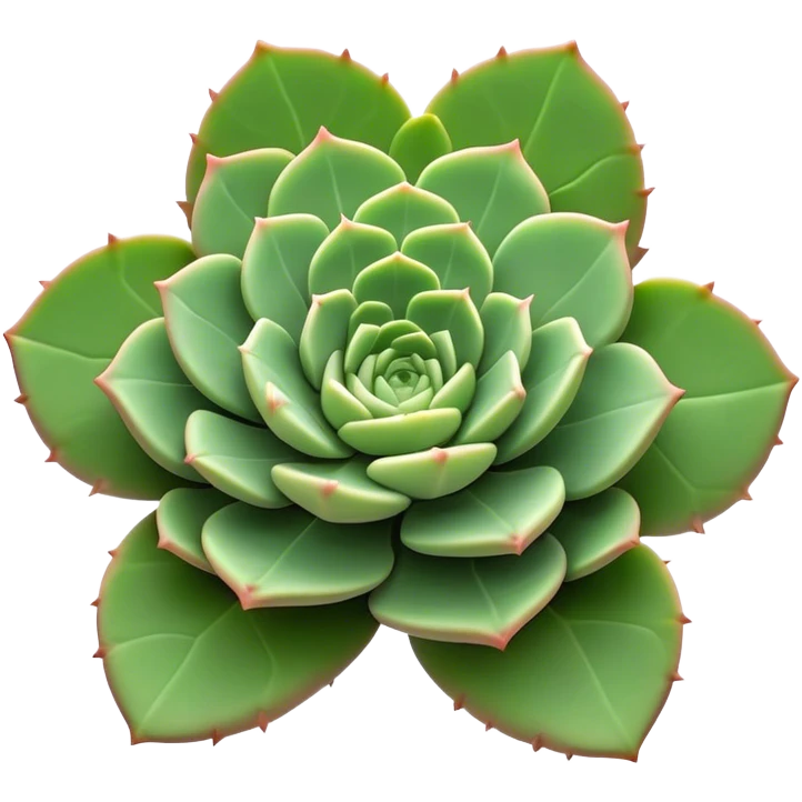 Cinematic Realistic Succulent Emoji, Compact and plump, with fleshy leaves arranged in rosettes of various shapes. The soft, green leaves glow with a gentle radiance, exuding a sense of calm and tranquility. Soft glowing outline, capturing the essence of resilience and beauty in a blossoming succulent! emoji