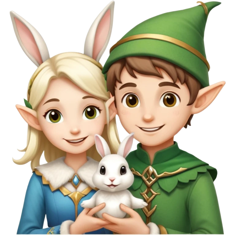 boy elf love girl rabbit emoji