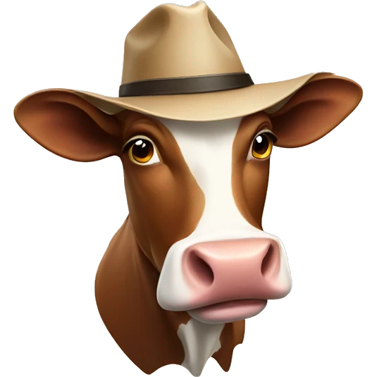 Cow with a hat  emoji