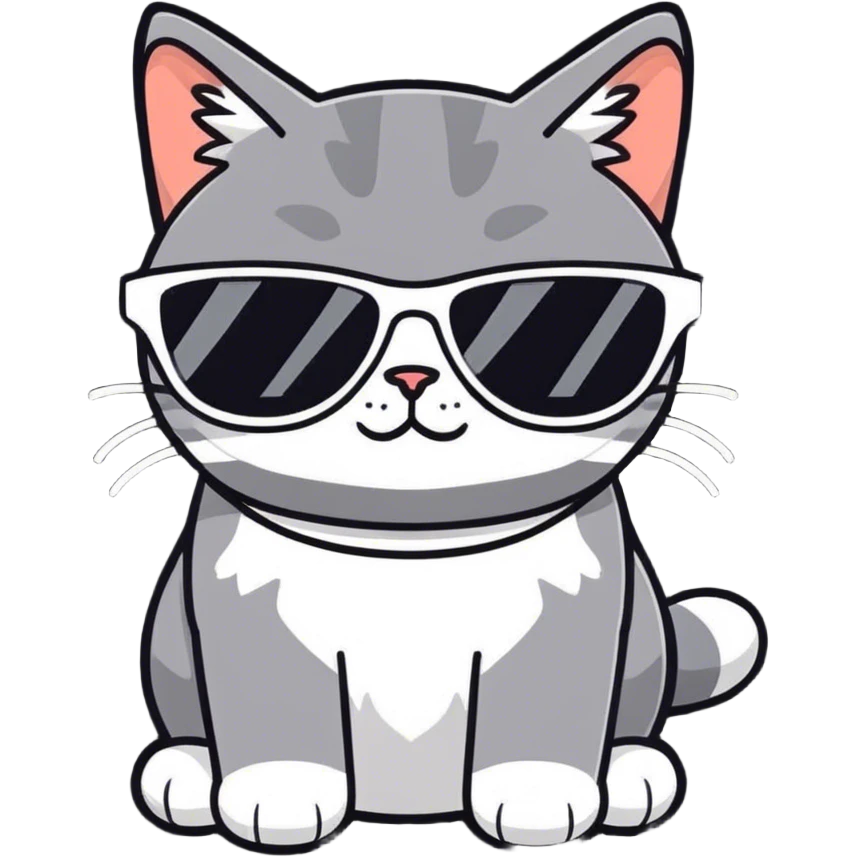 Cat with sunglasses emoji