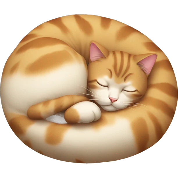 Sleeping cat rolled it's body like a ball emoji
