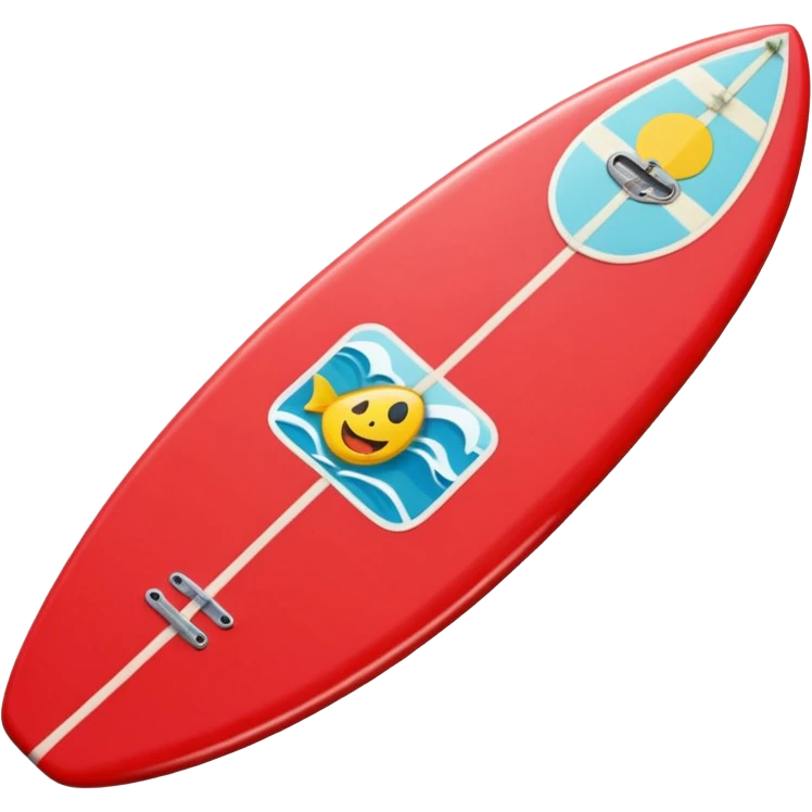 1 Red Surfboard with Stickers emoji
