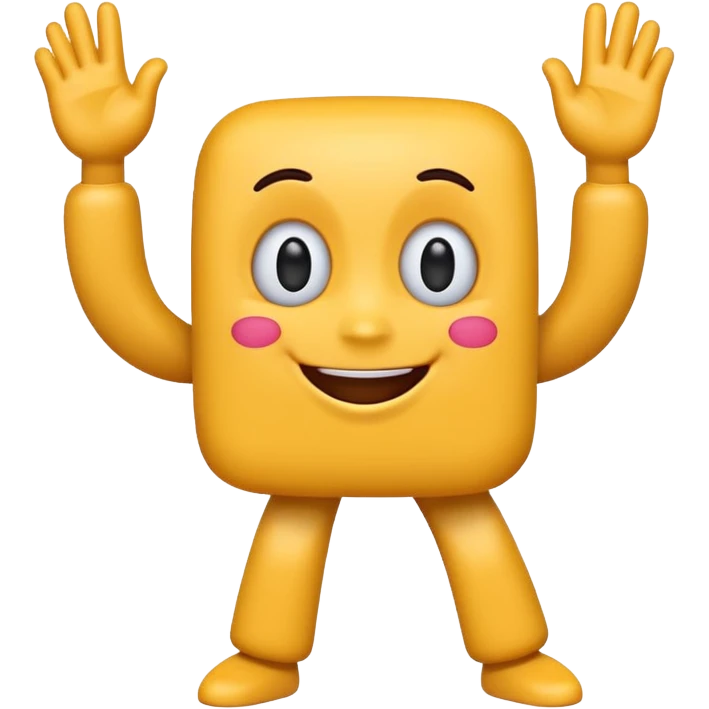 A cute 3D emoji of the English letter 'A' with cartoon arms and legs, dancing happily. Vibrant colors, expressive eyes, smiley face, high quality, white background, sticker style, glossy finish. emoji