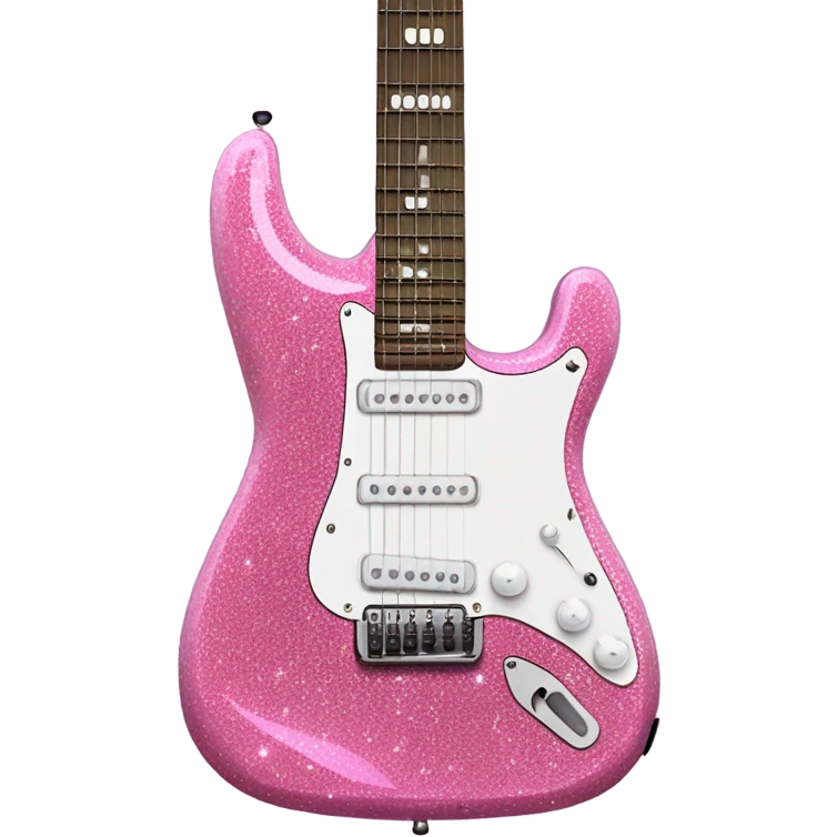 Pink glitter electric guitar  emoji
