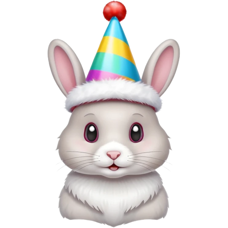 rabbit wearing party hat emoji