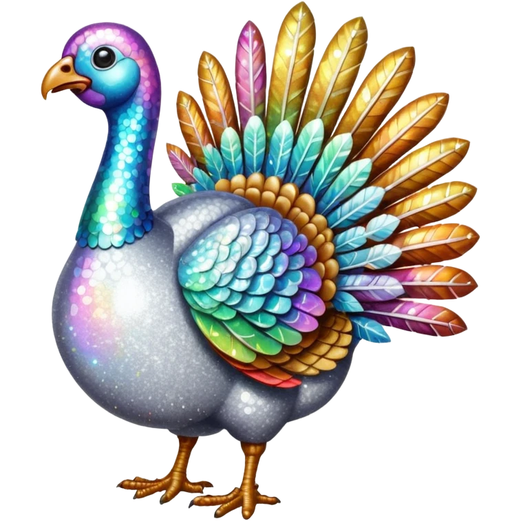 White glitter turkey emoji