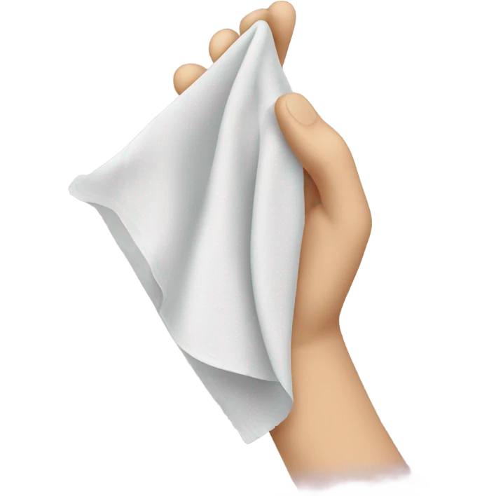 Hand holding a handkerchief emoji