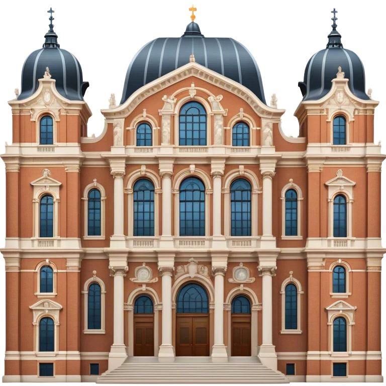 Cinematic Realistic Rijksmuseum Landmark Emoji, depicted with the grand facade of the museum rendered in intricate detail and soft, historical lighting. emoji
