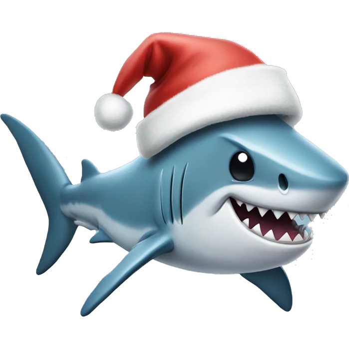 Shark Santa hat emoji