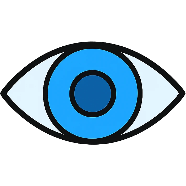 blue eye, stylized and bold emoji