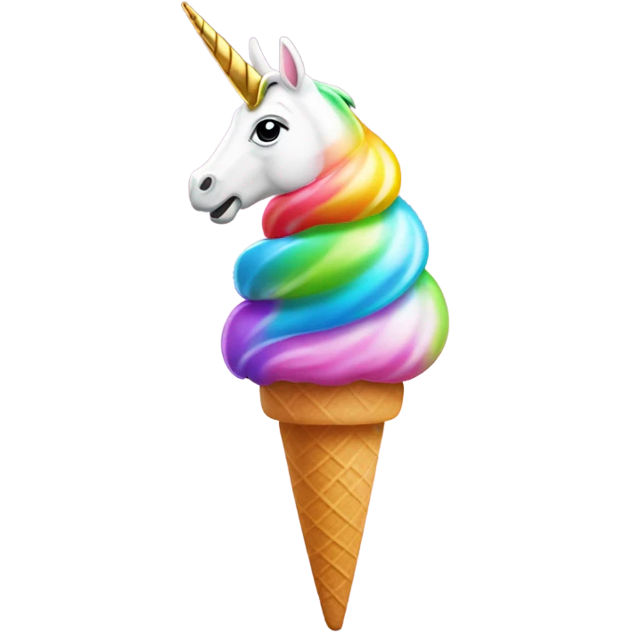 Unicornio comiendo helado emoji