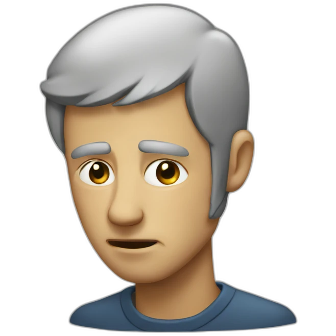 a man crying like fontain on a computer emoji
