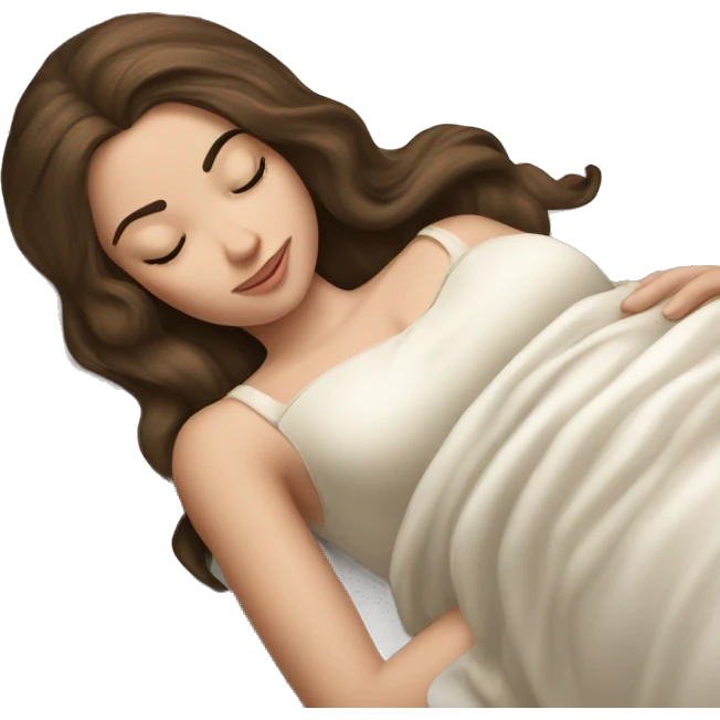 sleeping beauty brunette white girl with a silk pillow emoji