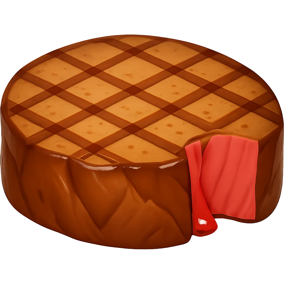 Remove potatoes but keep some steak details, make it look more like a steak in emoji style with no background. emoji