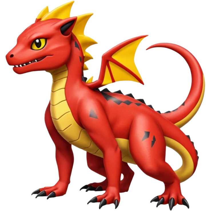 Oily smooth glossy evil Charmeleon-Zeraora-Salandit-fusion emoji
