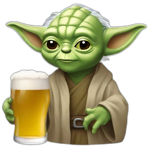 Yoda qui boit une bière emoji