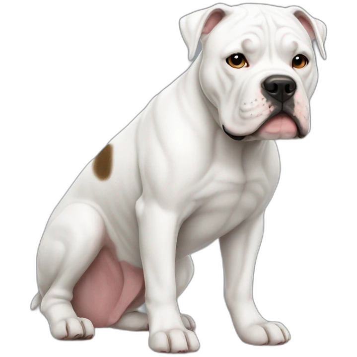 American bulldog white  emoji