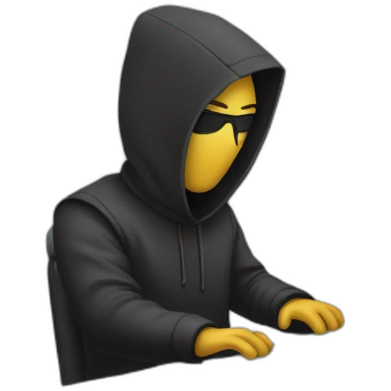 Hacker using computer emoji