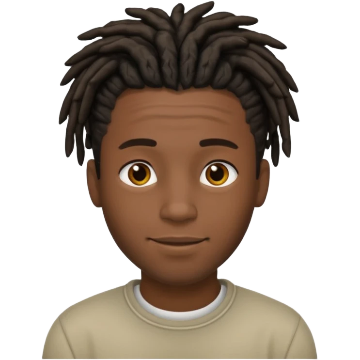 A black guy with short dreads trying to keep a straight face  emoji