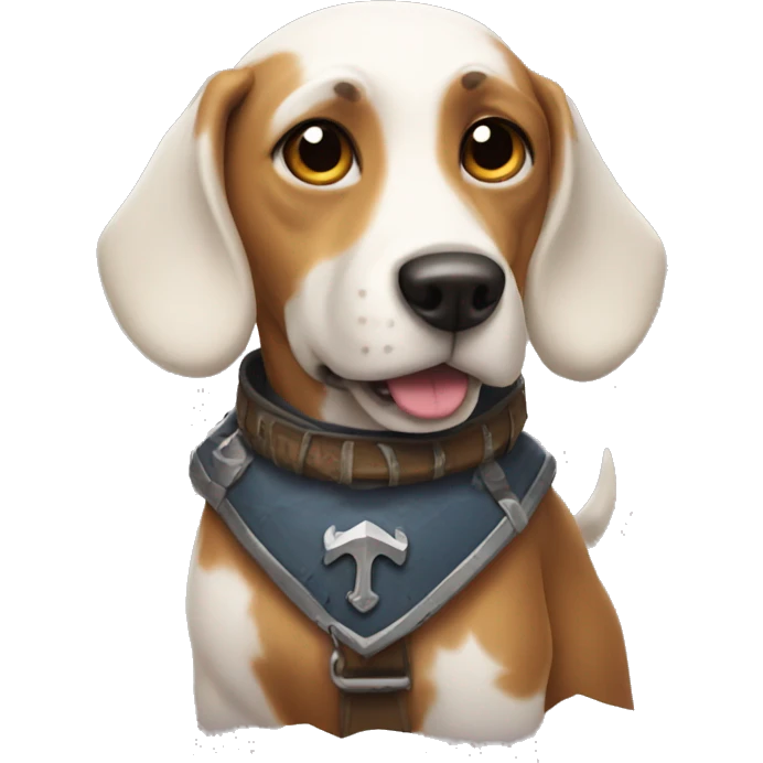 a dog with rpg emoji
