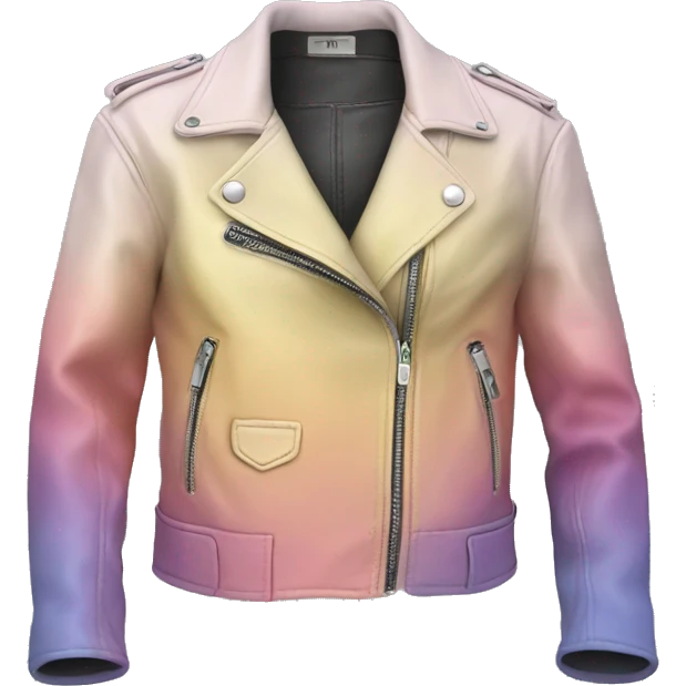 Realistic isolated pastel ombre open fashion leather jacket.. emoji