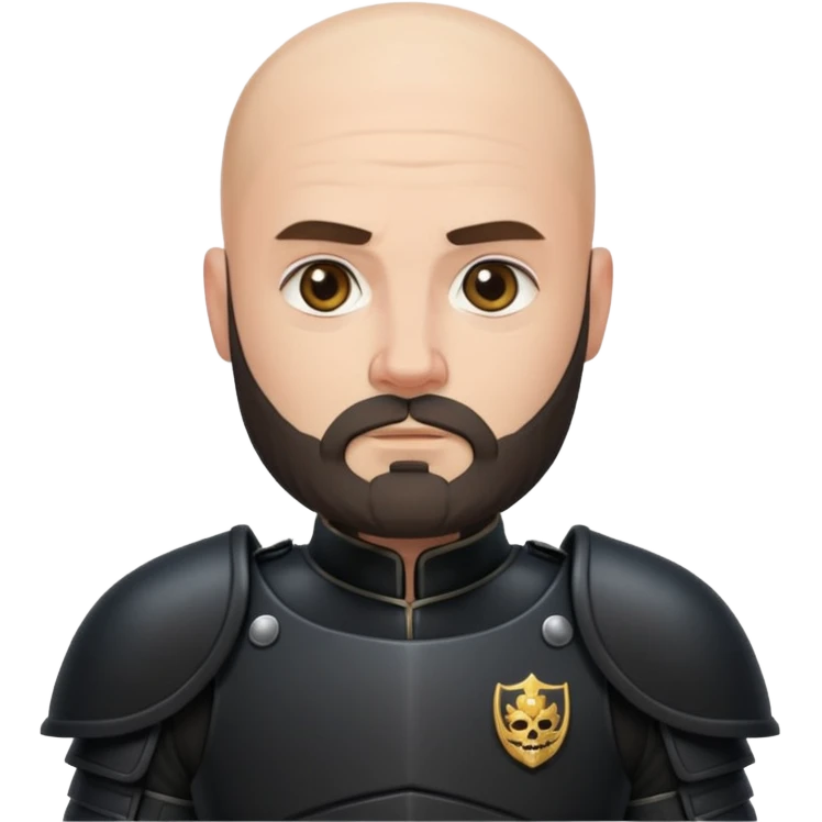 bald bearded  armed guards black armour emoji