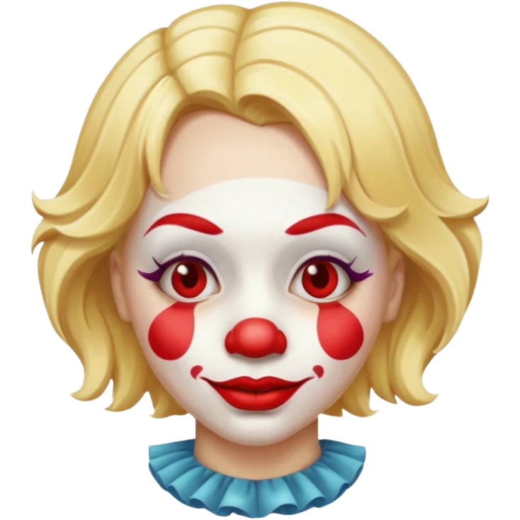 clown with blonde hair and red lipstick emoji